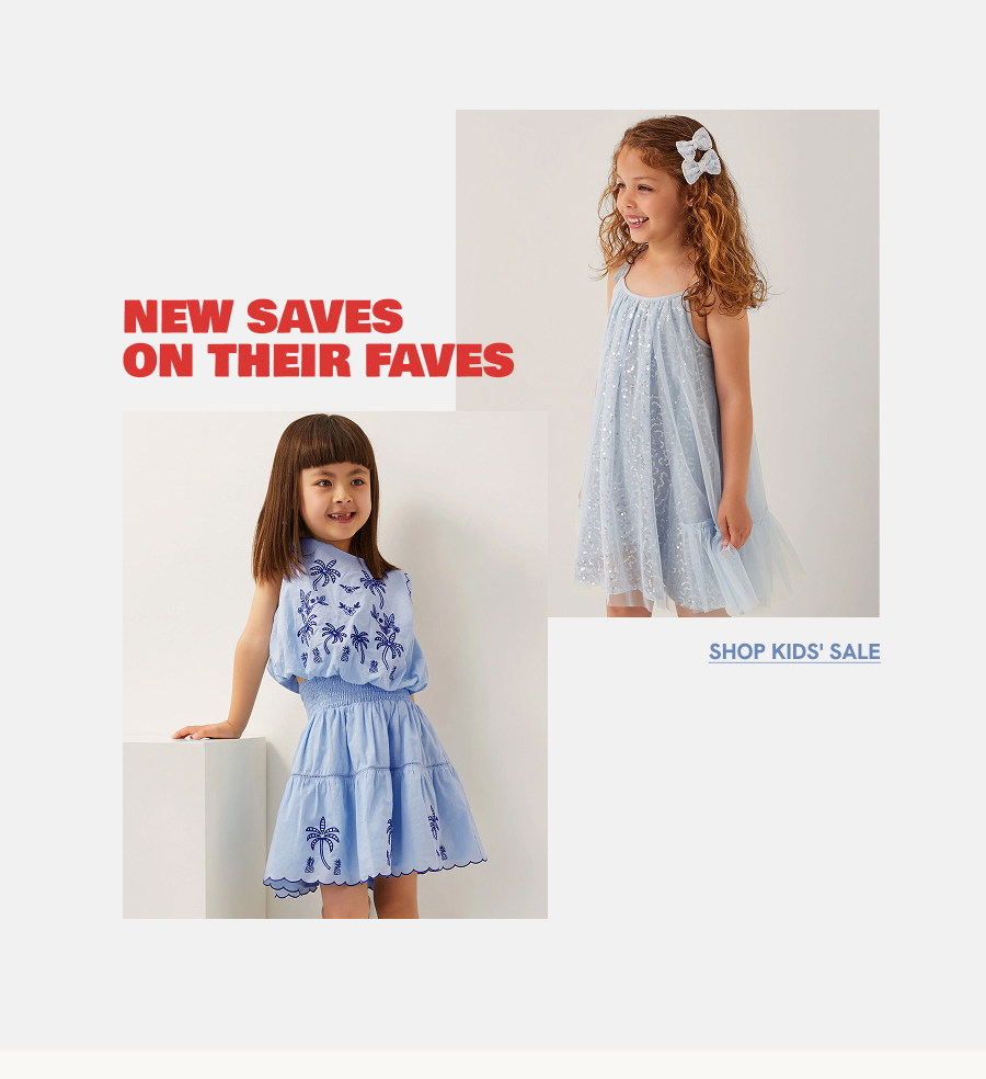"New saves on their faves SHOP KIDS' SALE"