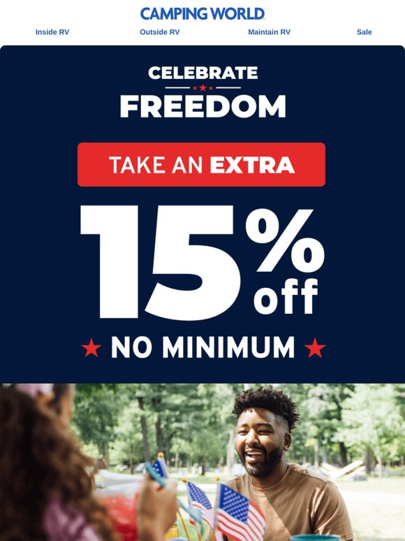 Take an extra 15% off your order