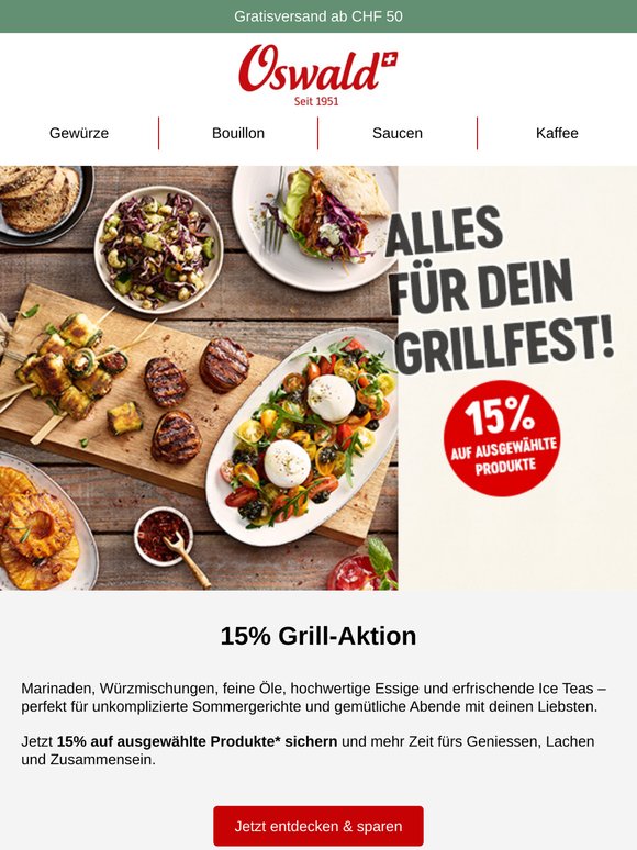 Grill-Aktion: 15% für perfektes Sommerschlemmen