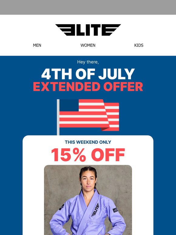 Hi there, 🇺🇸 Don’t Miss It: 15% OFF Everything Ends Sunday!