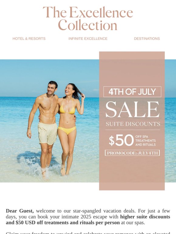 The 4th of July sale is now open, Dear Guest!