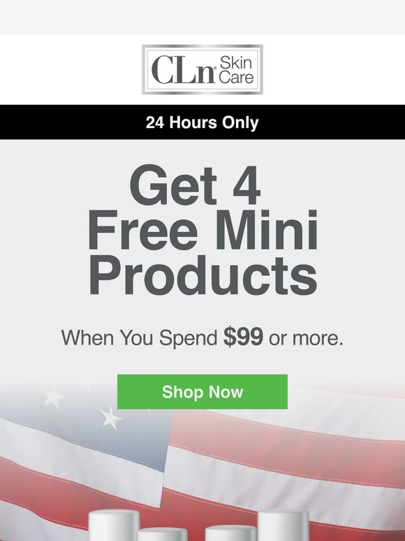 Get 4 Free Mini Products - Today Only!