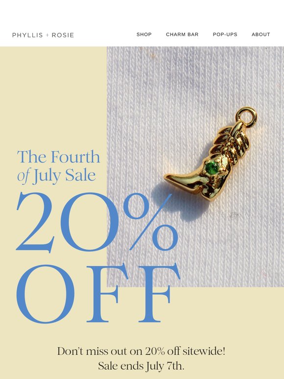 Don’t Forget! 20% Off Sitewide for Fourth of July!