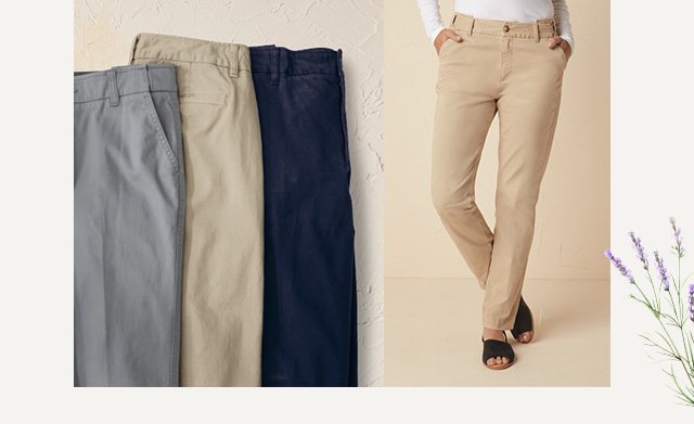 Hidden Stretch-Waist Chinos grid