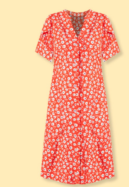 Short Sleeve Button Front Dress