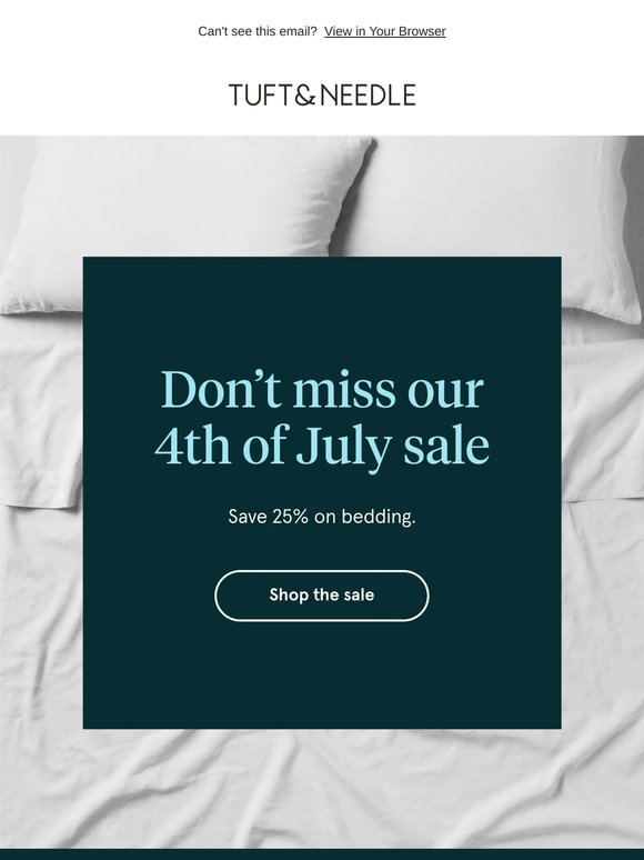 Save 25% on bedding