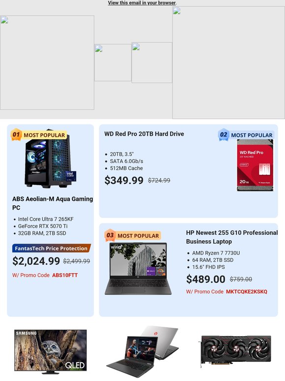 🖥️ Gaming Desktop PCs, Internal Hard Drives, Laptops, GPUs Await You!