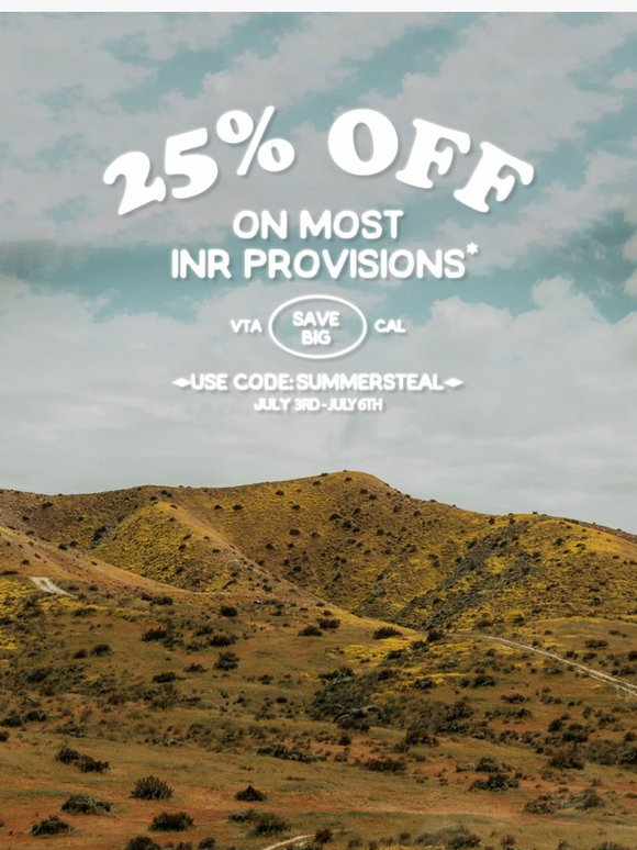 ⚡ 25% Off Best-Selling Provisions! ⚡
