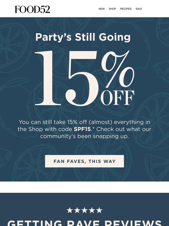 Community faves (& everything else) for 15% off.