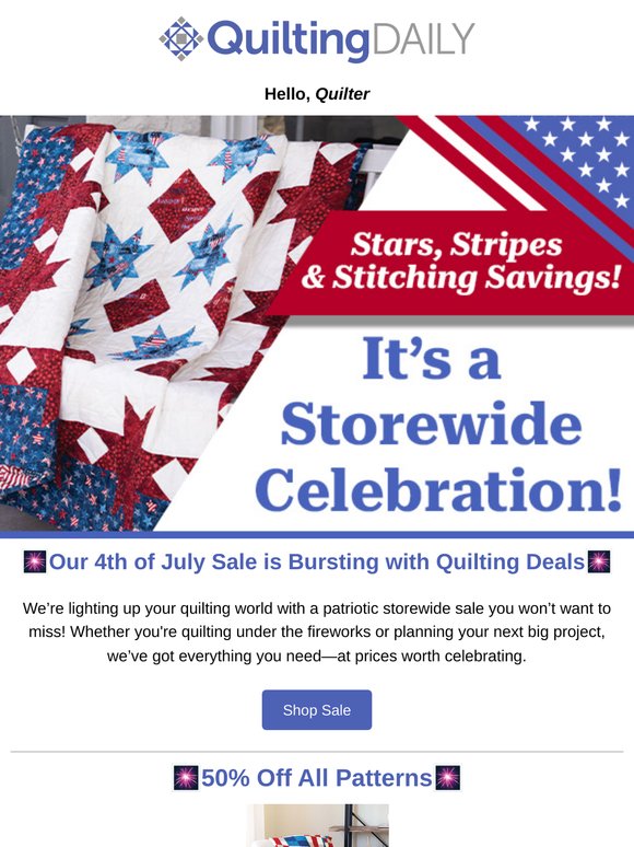 Stars, Stripes & Stitches: Celebrate with Up to 50% Off!
