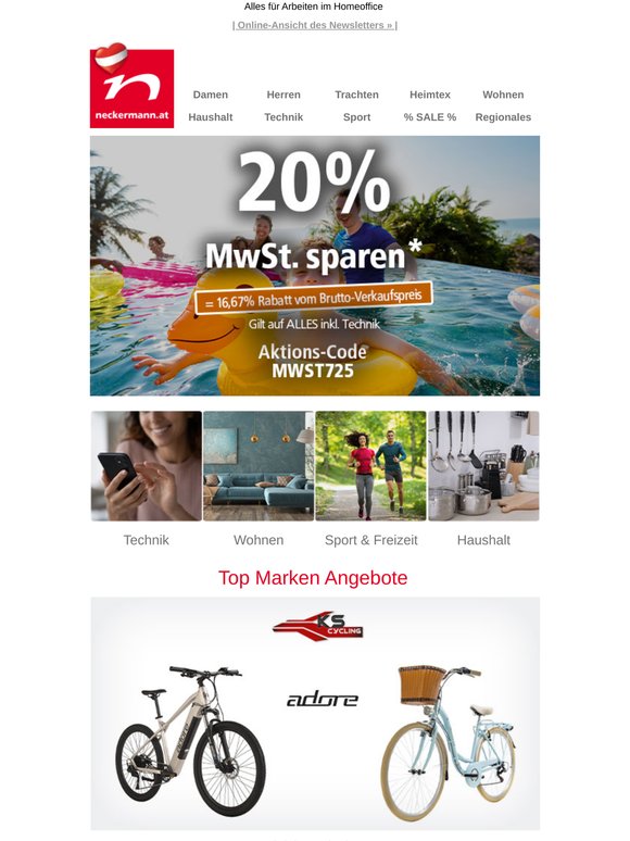 Schnell sein! 🛍️ 20% MwSt. sparen 🛒