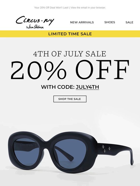Ends Soon: 20% Off Sitewide with Code JULY4TH
