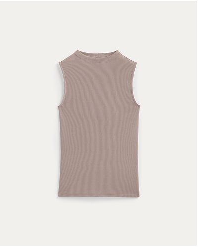 [Image]The Luxe Rib Funnel-Neck Tank | Dusty Rose