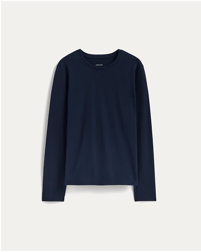 [Image]The Slim Long-Sleeve Crew in Essential Cotton | Navy