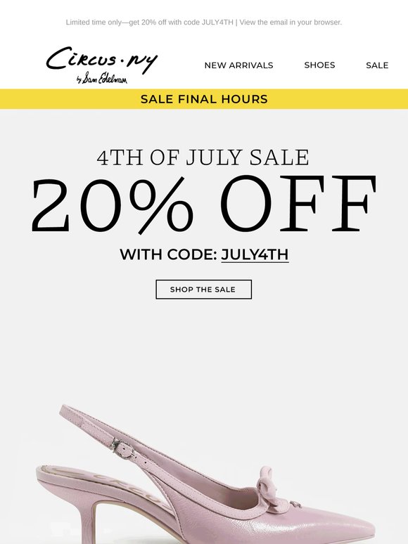 Final Hours⏰: Take 20% Off Sitewide