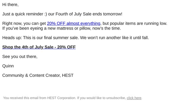 Ends Tomorrow: 20% OFF Almost Everything