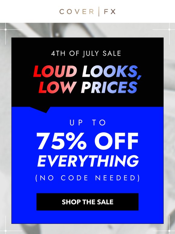 Your long weekend, up to 75% (off) brighter ☀️