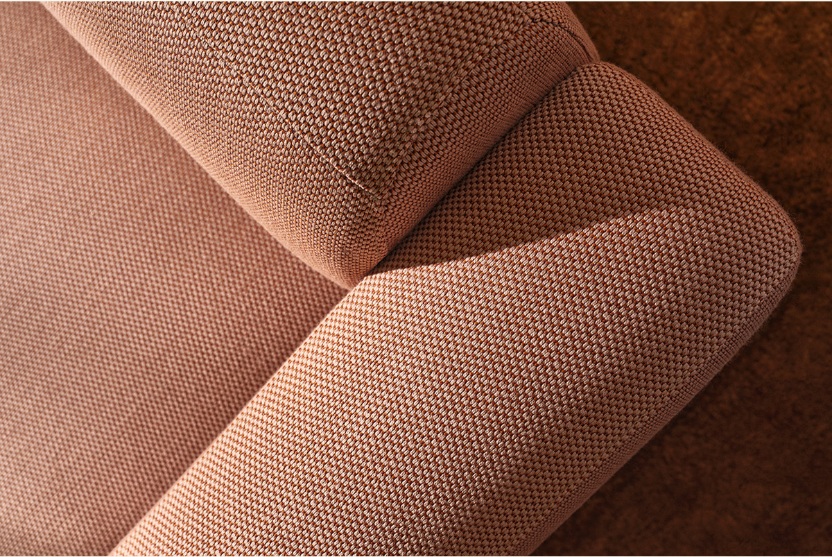 Pictured: Up close with the Soft Serve in Safflower (Serpentine) by Kvadrat.