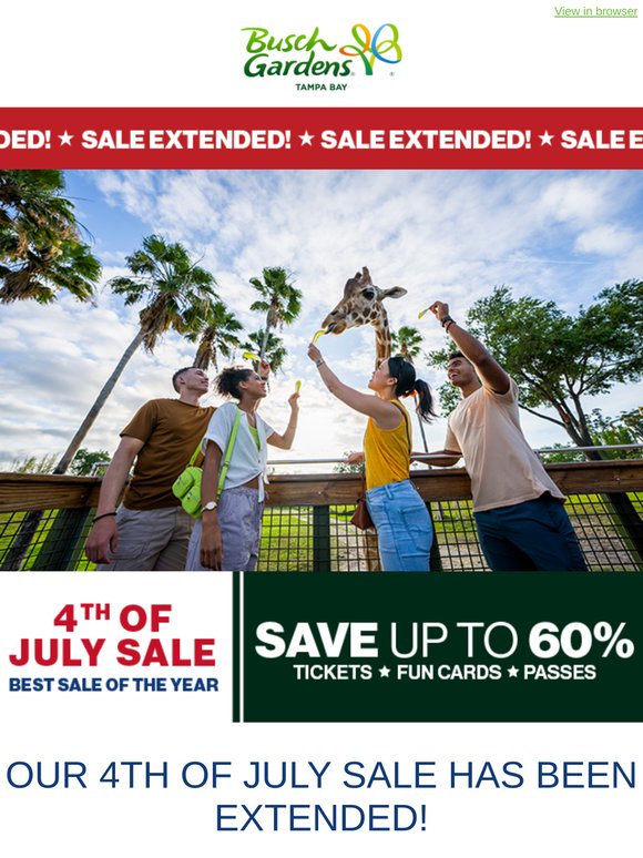 🎇 SALE EXTENDED: Save up to 60% on Tickets, Fun Cards, and Annual Passes!