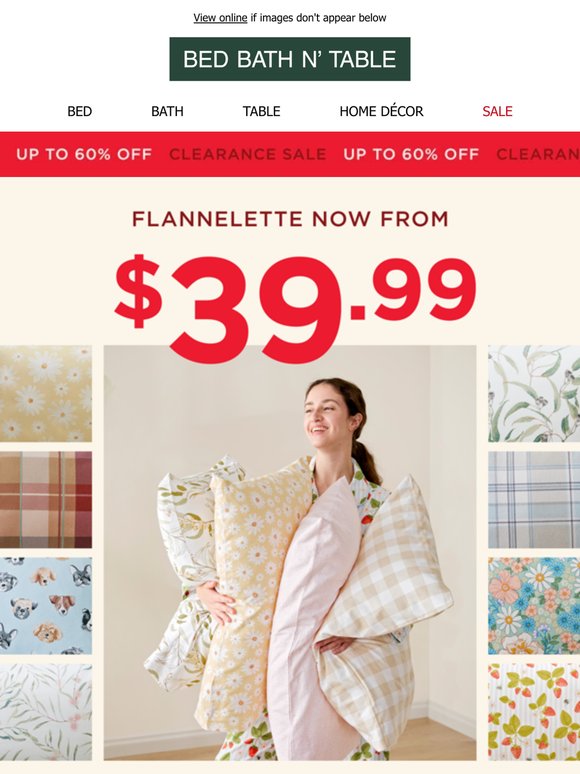 Up to 60% off Flannelette | Up to 50% off Faux Fur & Sherpa