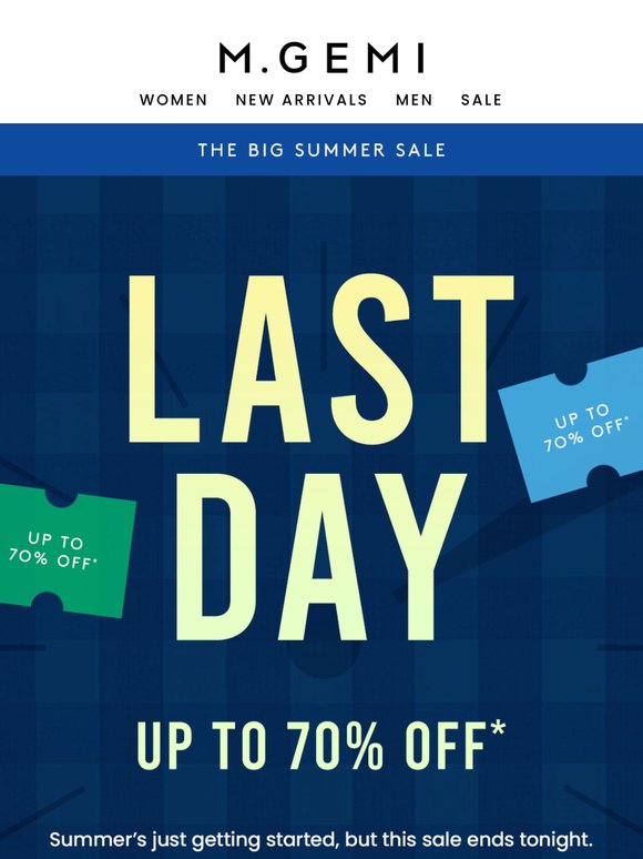 Last Call To Save Up To 70%