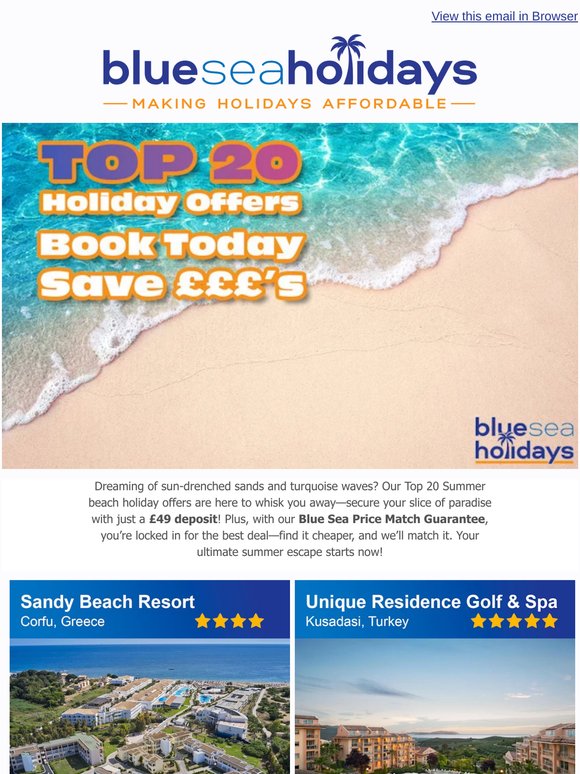 🌞 Your Top 20 Summer Offers: Book Now for Just £49! 🌞