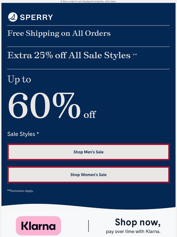 Final Days: Up to 60% Off + 25% Off Sale Styles