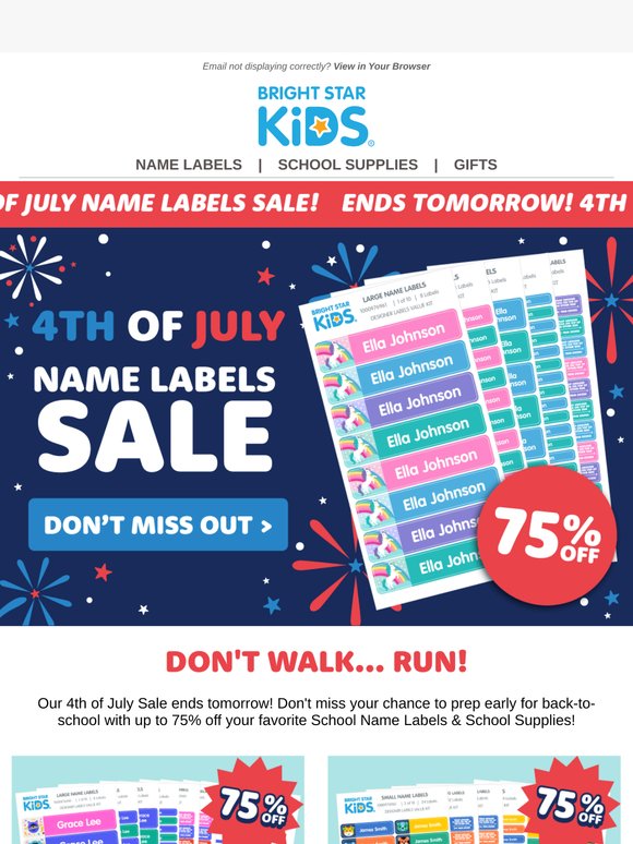 Name Labels Sale Ends Tomorrow 😱