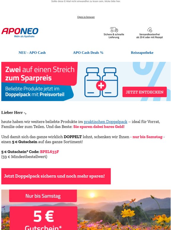 🥰 5 € Gutschein* sichern + im Doppelpack noch mehr sparen!🥰