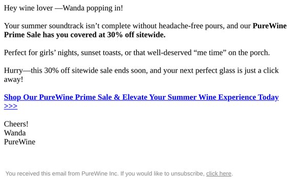 RE: 30% Off with PureWine Prime Sale!