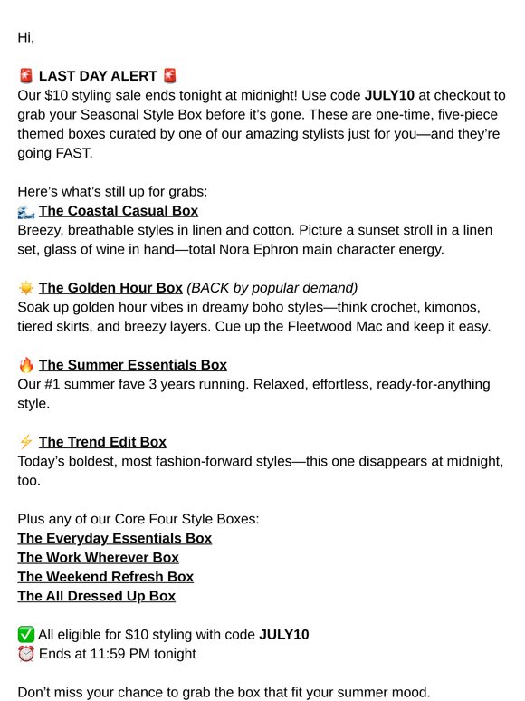 FWD: Steal This Deal: $10 Styling – a value of $20! ENDS TONIGHT