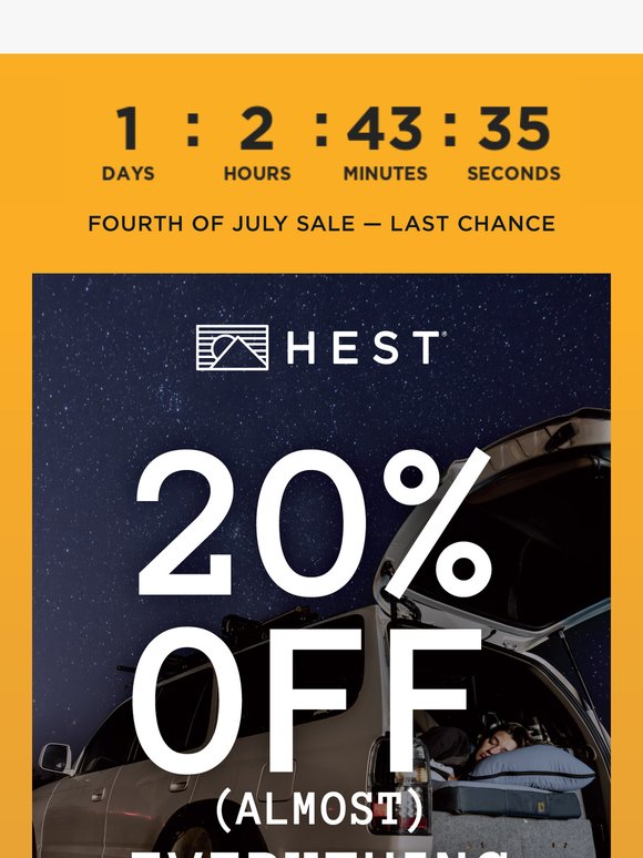 LAST CHANCE: 20% Off Almost Everything