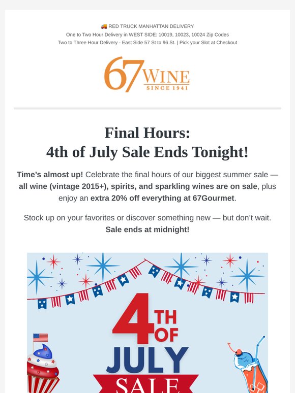 Up to 20% Off - Final Hours! 🍷