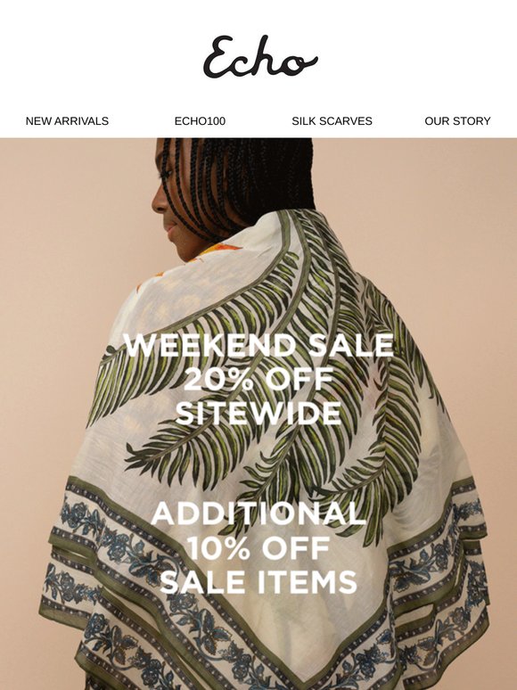 Extra 10% Off Sale, And 20% Off Sitewide. This Weekend Only!