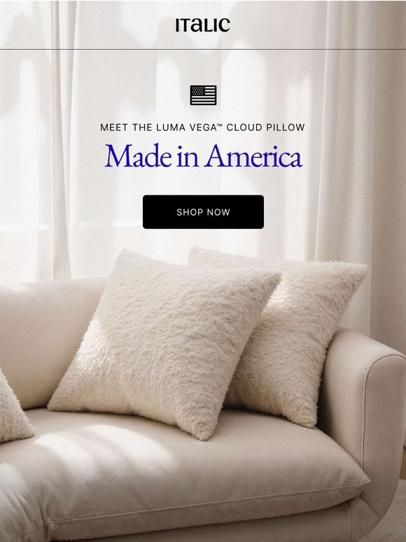🇺🇸 Made in the USA: NEW Luma Vega™ Cloud Throw Pillow.