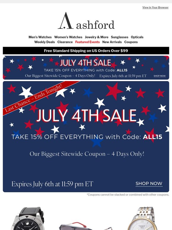 15% Off Sitewide Coupon Ends Tonight — Don't Miss Out!