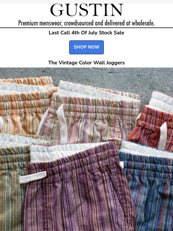 Last Call - 4th Of July Stock Sale + One Wildly Cool Jogger