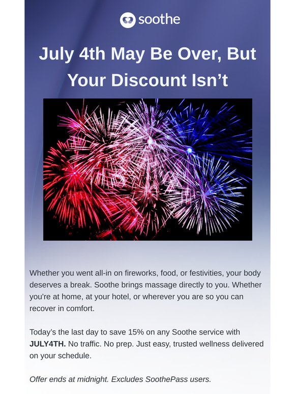Last Chance to Save 15% on Your Massage