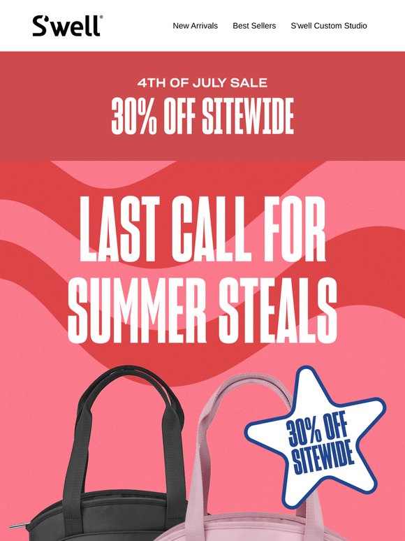 Last Chance To Shop 30% Off Sitewide