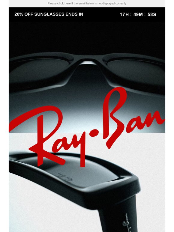 20% Off Sunglasses Ends Today