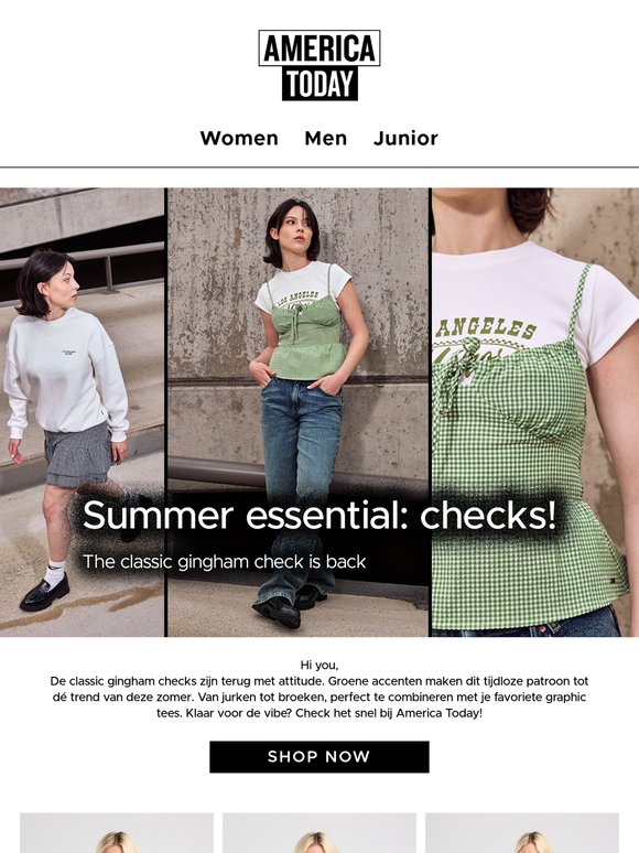 Trend alert | gingham checks met een vleugje groen