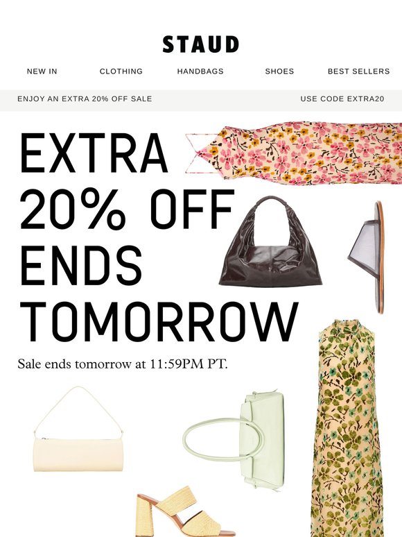 EXTRA 20% OFF SALE ENDS TOMORROW