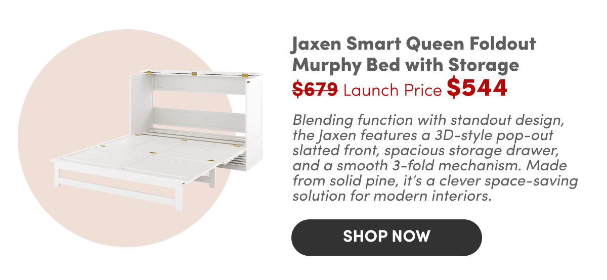 Jaxen Smart Queen Foldout Murphy Bed with Storage