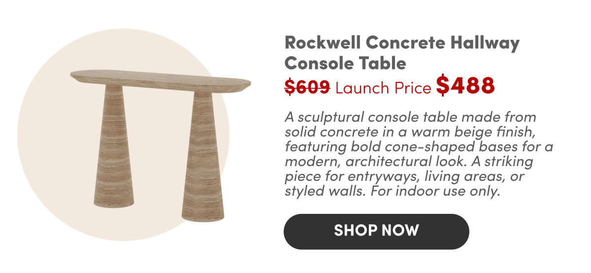 Rockwell Concrete Hallway Console Table