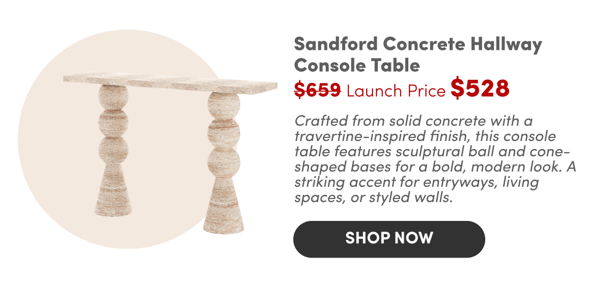 Sandford Concrete Hallway Console Table