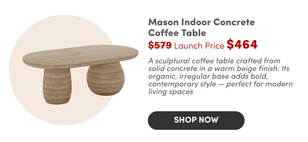 Mason Indoor Concrete Coffee Table