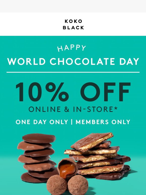 10% off Everything - Celebrate World Chocolate Day!