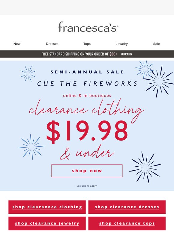 ⚡ Shop Clearance $19.98 & UNDER!⚡