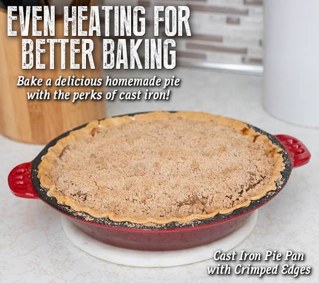 Cast Iron Pie Pan with Crimped Edges - SHOP BAKING SUPPLIES
