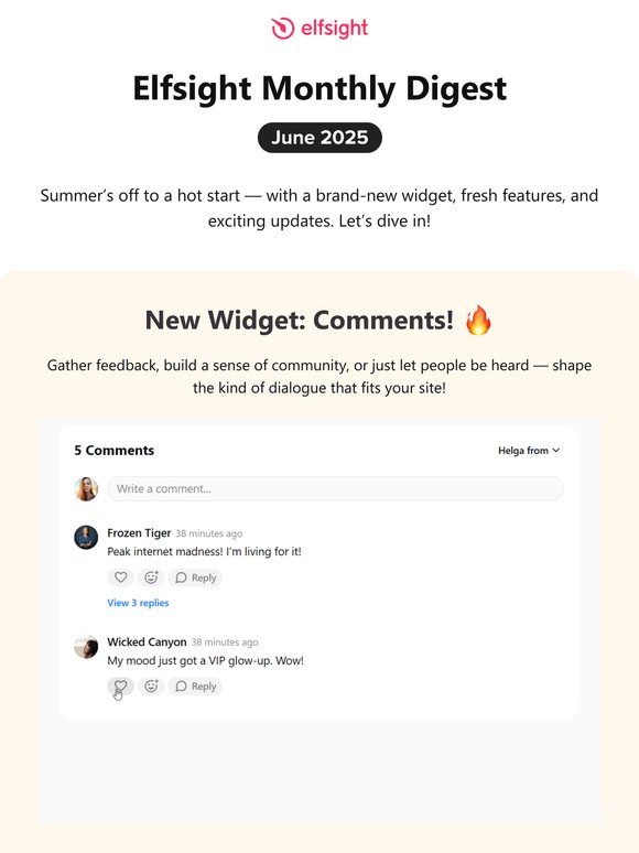 What's Up in Elfsight? June Digest ☀